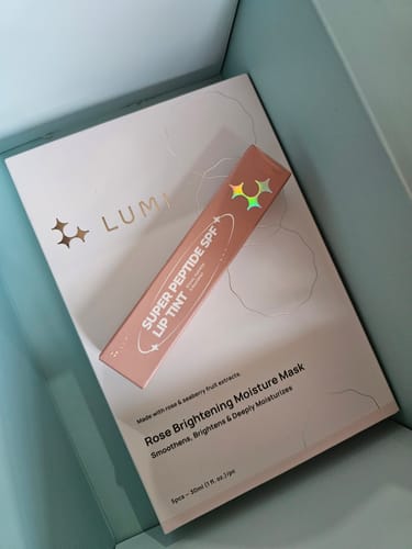 Customer's Rose Brightening Moisture Mask packaging shown inside a larger box.