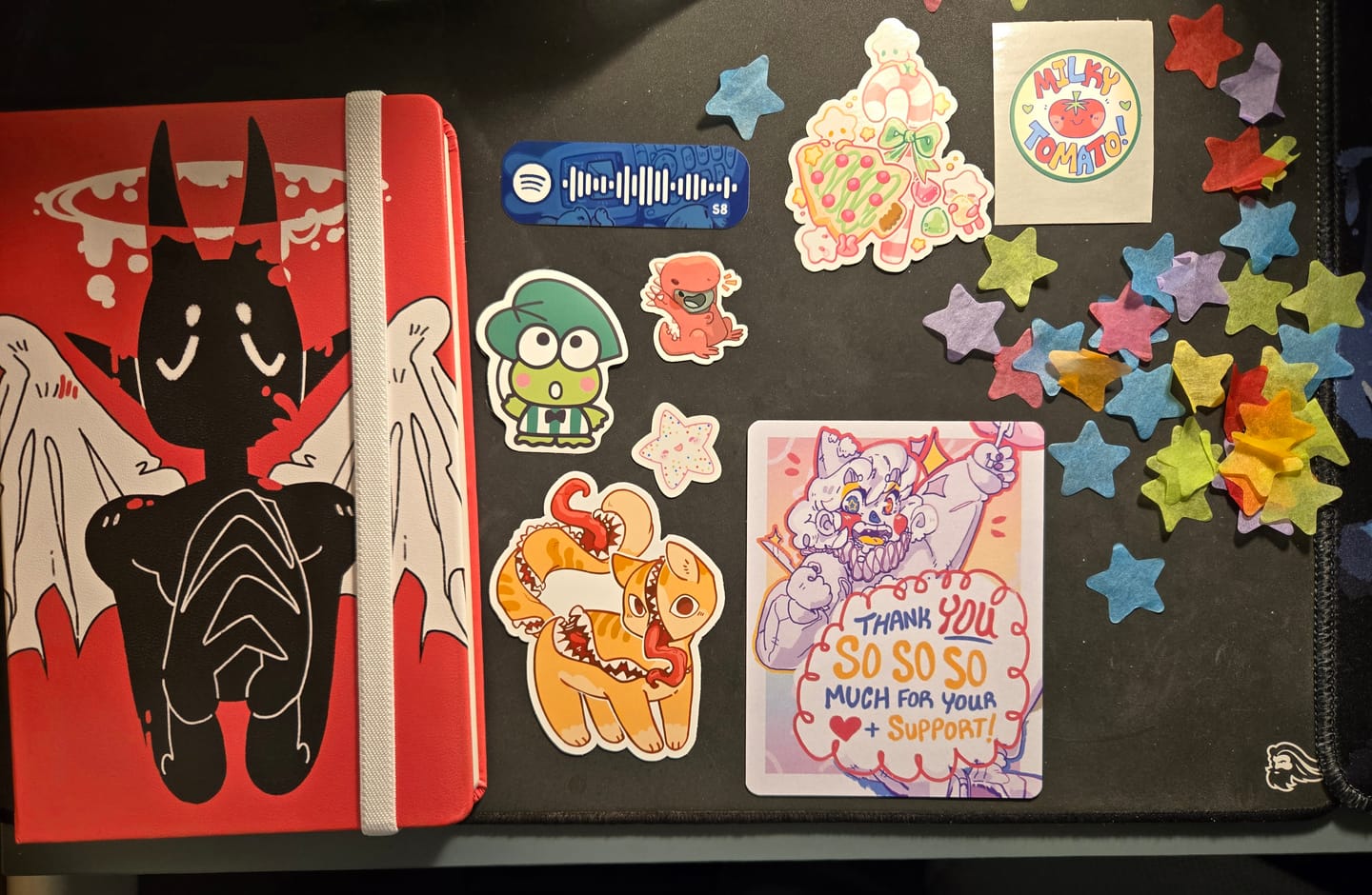 Customer photo review of Creepy Cat Stickers!