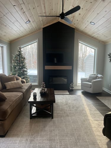 Customer photo review of White Oak Fireplace Mantel
