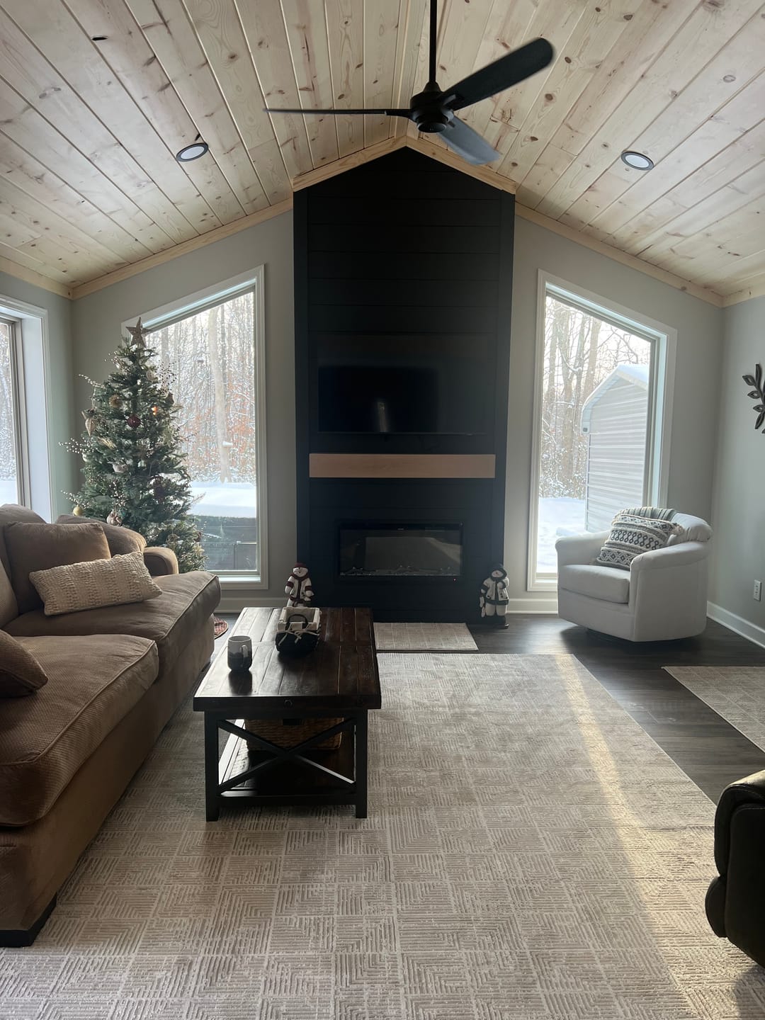 Customer photo review of White Oak Fireplace Mantel