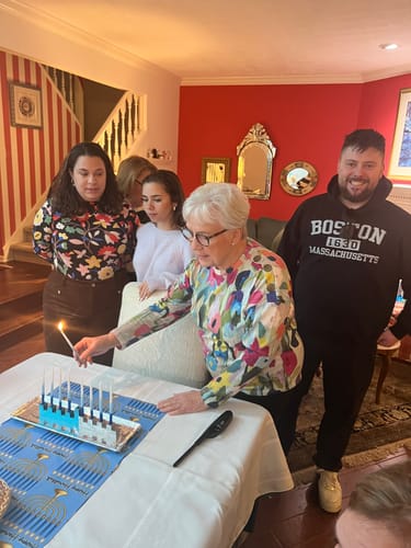 Customer photo review of Subtle F*ck Trump Hanukkah Menorah Table Runner