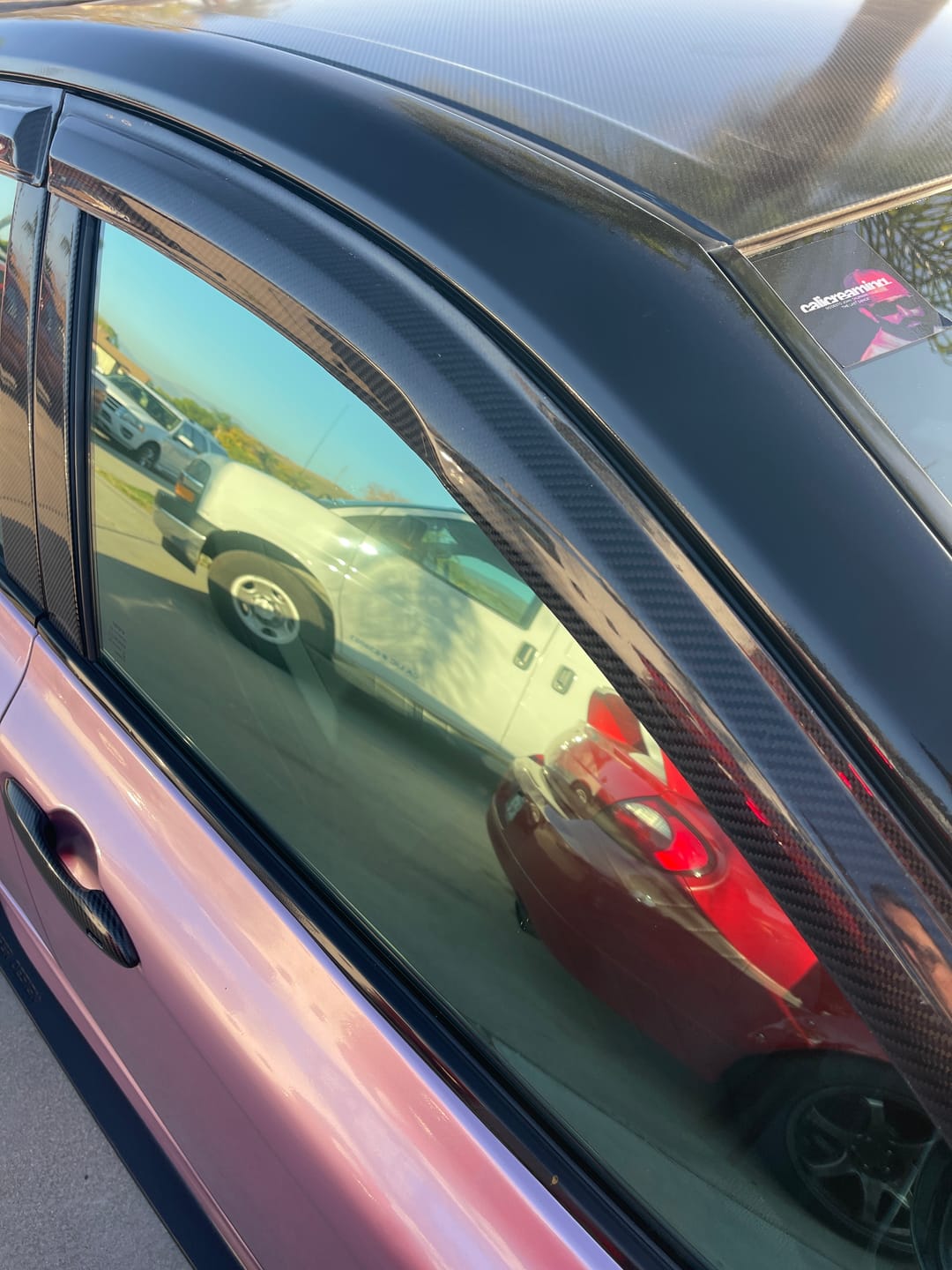 Customer photo review of 2018-2021 toyota camry carbon fiber window visors