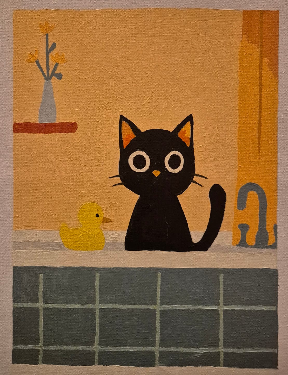 Customer photo review of 6 Mini Paintings - The Black Cat Set