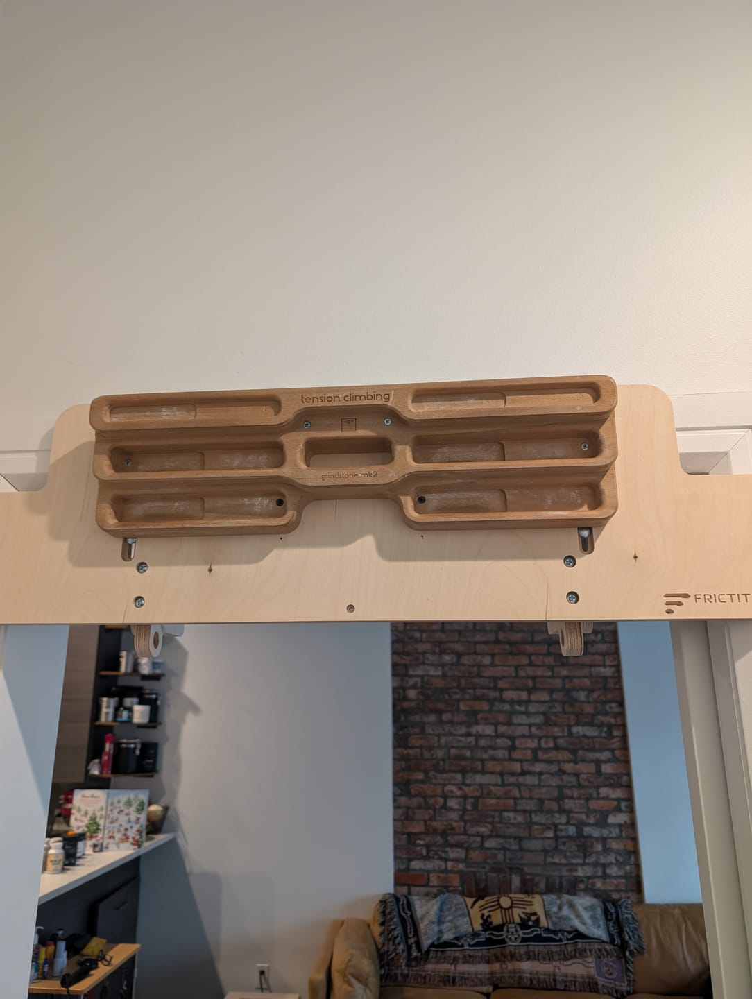 Customer photo review of Hangboard Doorway Mount