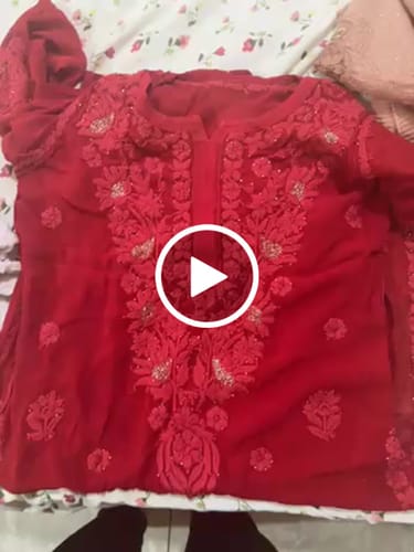Customer video review of Mariya Red Viscose Georgette Kurta