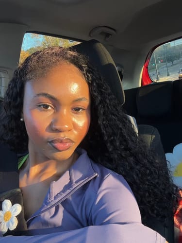 Customer photo review of CurlyMe 3 In 1 Half Wig Burmese Curly Glueless Install Half Wig With Adjustable String Beginner Friendly