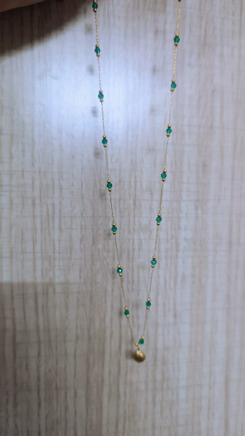 Customer photo review of Accent Golden Pendant Necklace