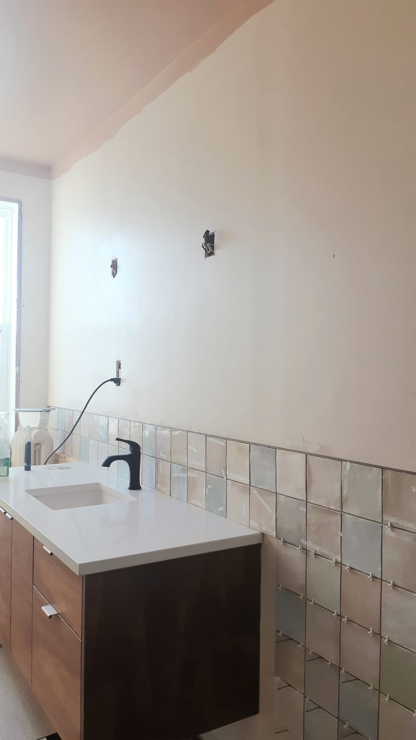 Customer photo review of Austin 60" Wall Mount American Black Walnut Bathroom Vanity