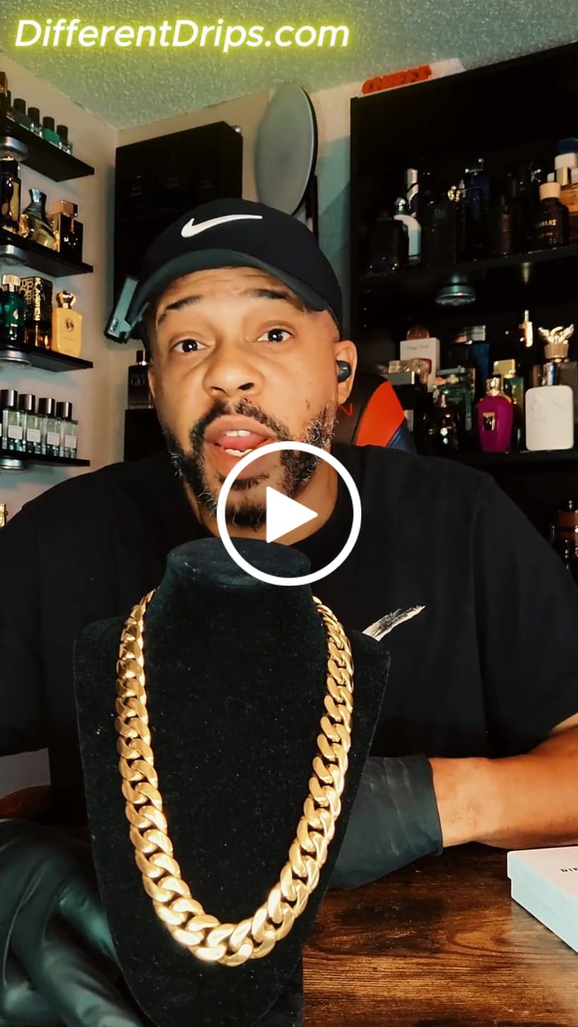 Customer video review of 10-22mm Solid 18k Gold Plated Miami Cuban Link Chain