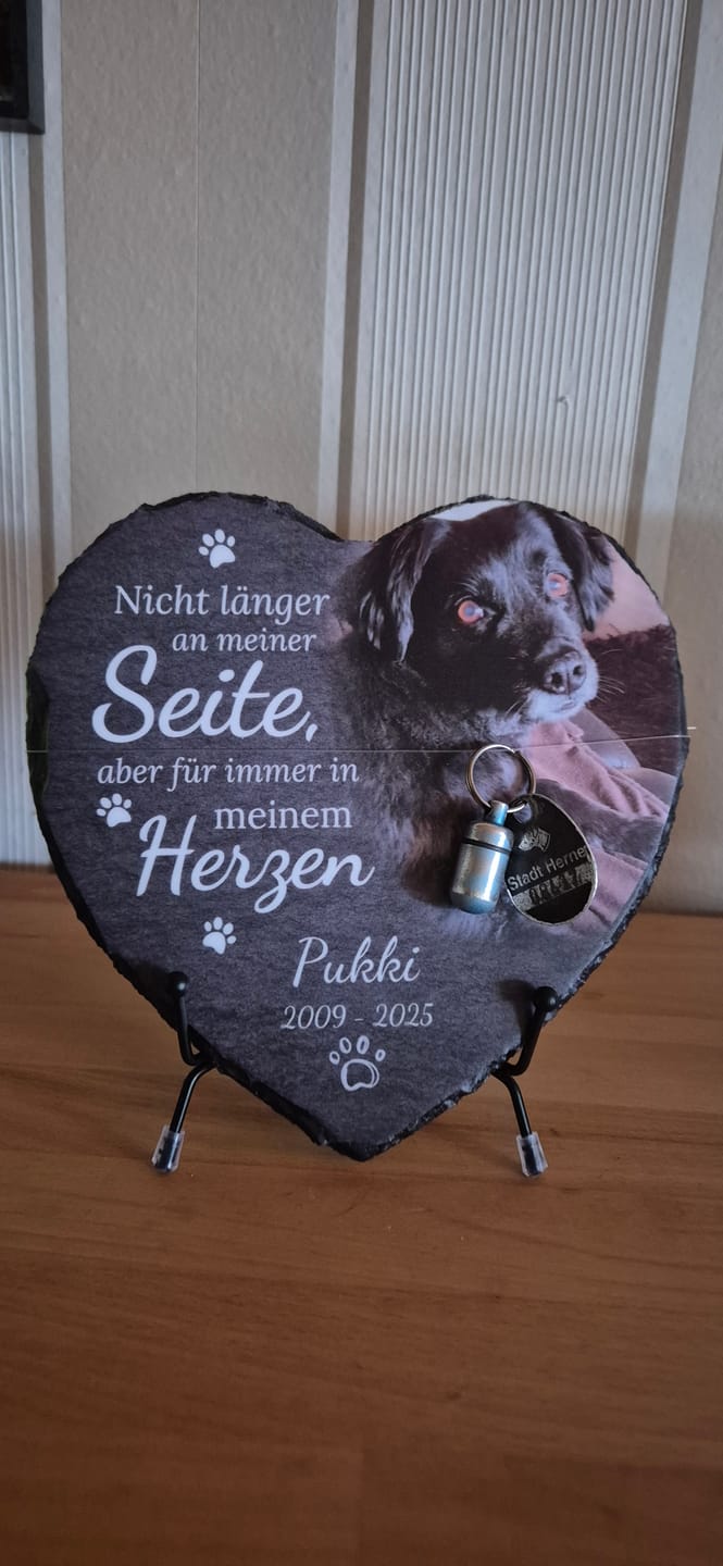 Customer photo review of Nicht länger an meiner Seite - Individuelles bedrucktes Schieferherz