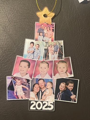 Customer photo review of Custom Photo Family Tree Christmas - Personalized Custom Shaped Acrylic Ornament AO01