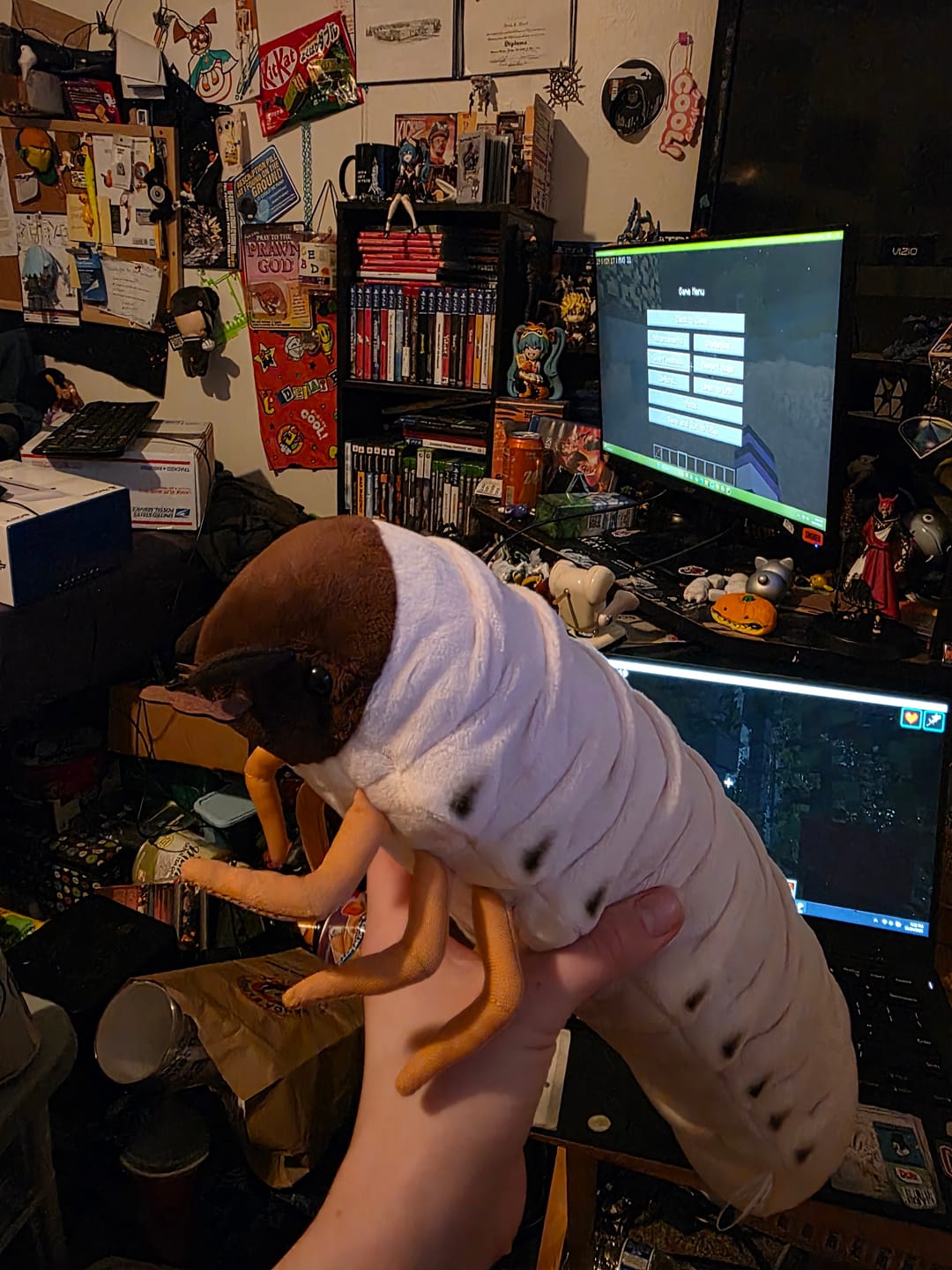 Customer photo review of White Grub Soft Stuffed Plush Toy