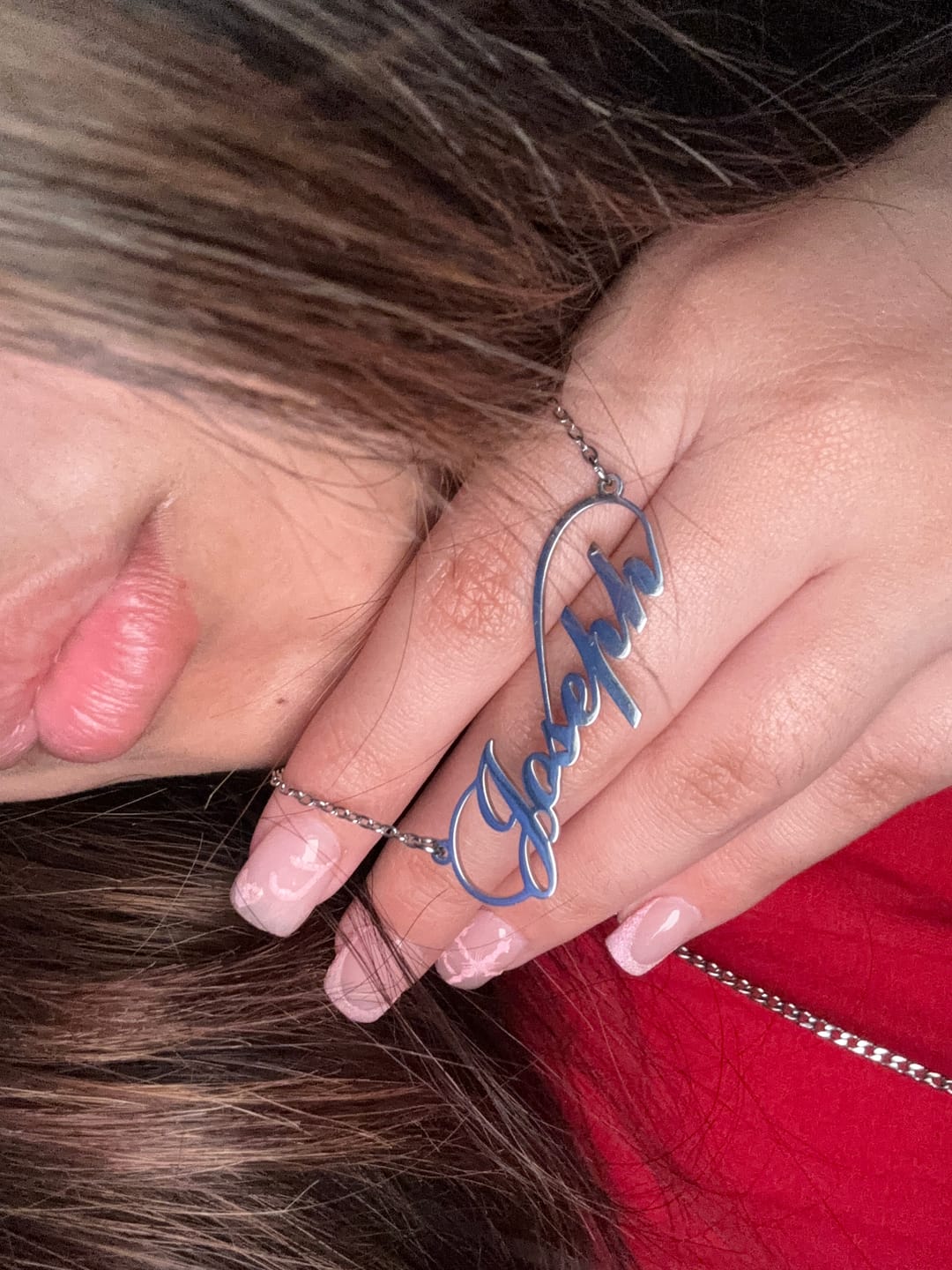 Customer photo review of Infinity Name Necklace
