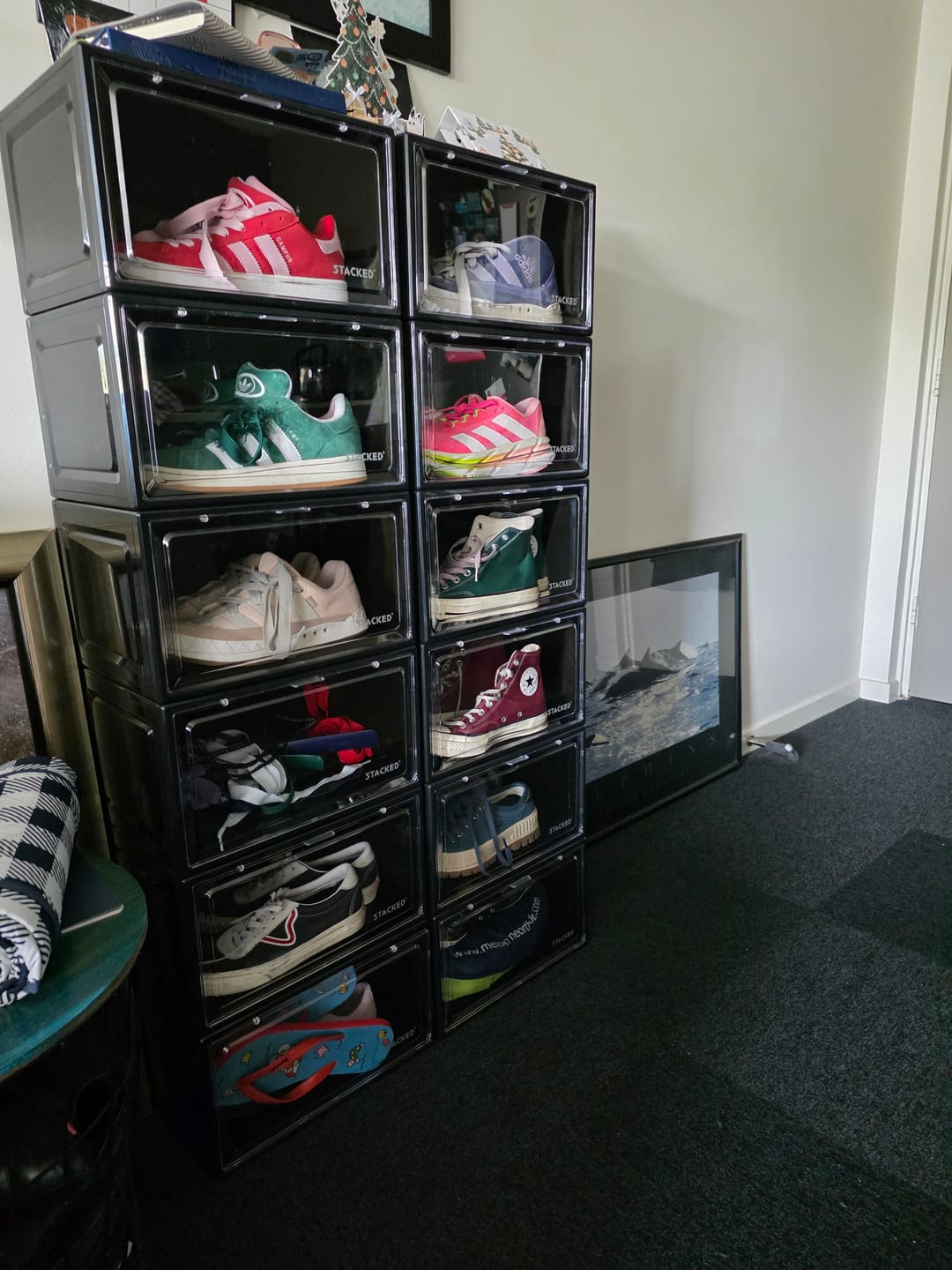 Customer photo review of Magnetic Sneaker Display Case - Buy Bulk (6pcs)