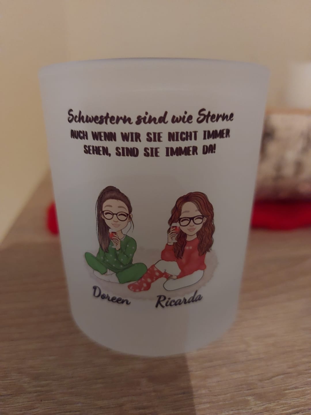 Customer photo review of Herzensmenschen - Personalisiertes Teelicht