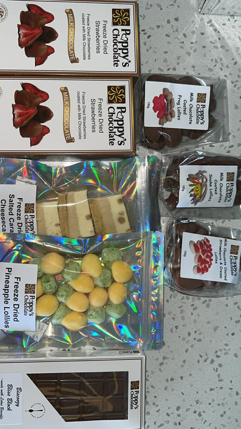Customer photo review of Milk Chocolate coated Freeze dried Strawberries 100g