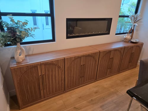 Customer photo review of Jagger 65" Double-Arc Wood Door Sideboards (Set of 2)
