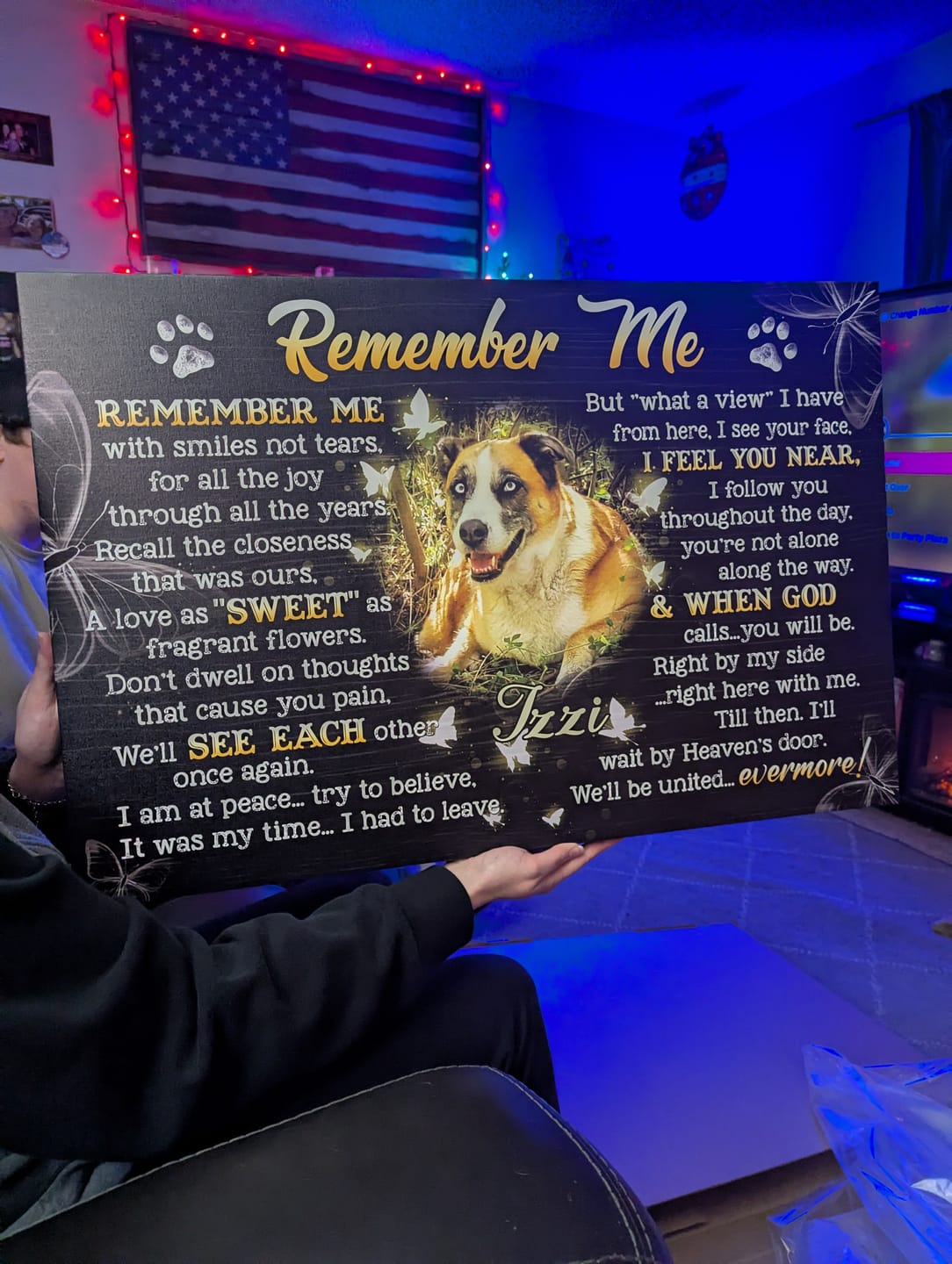 Customer photo review of Personalized Photo Canvas Prints, Custom Photo, Pet Loss Gifts, Memorial Gifts, Sympathy Gifts, Remember Me Dem Canvas