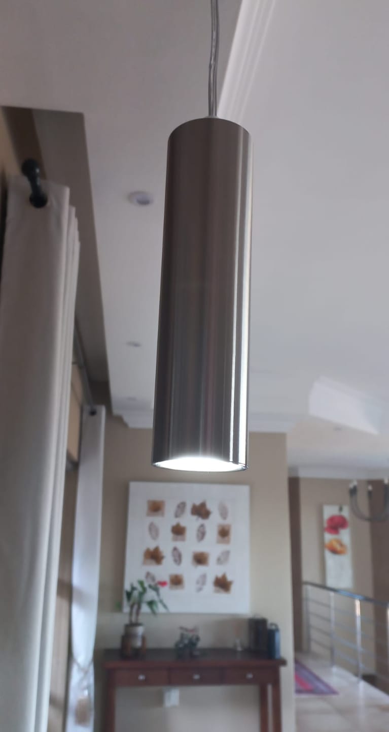Customer photo review of Tuve Pendant Light in Black, White, Brass or Chrome