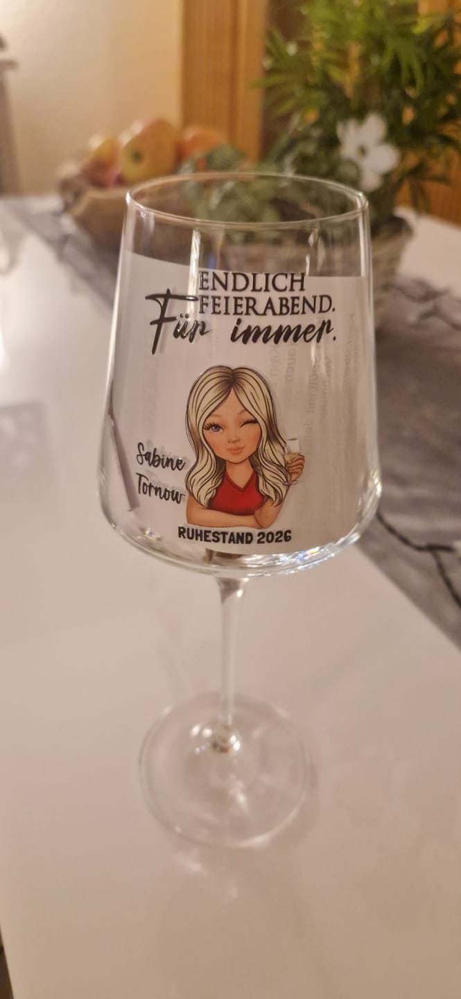 Customer photo review of In Rente - Personalisiertes Weinglas