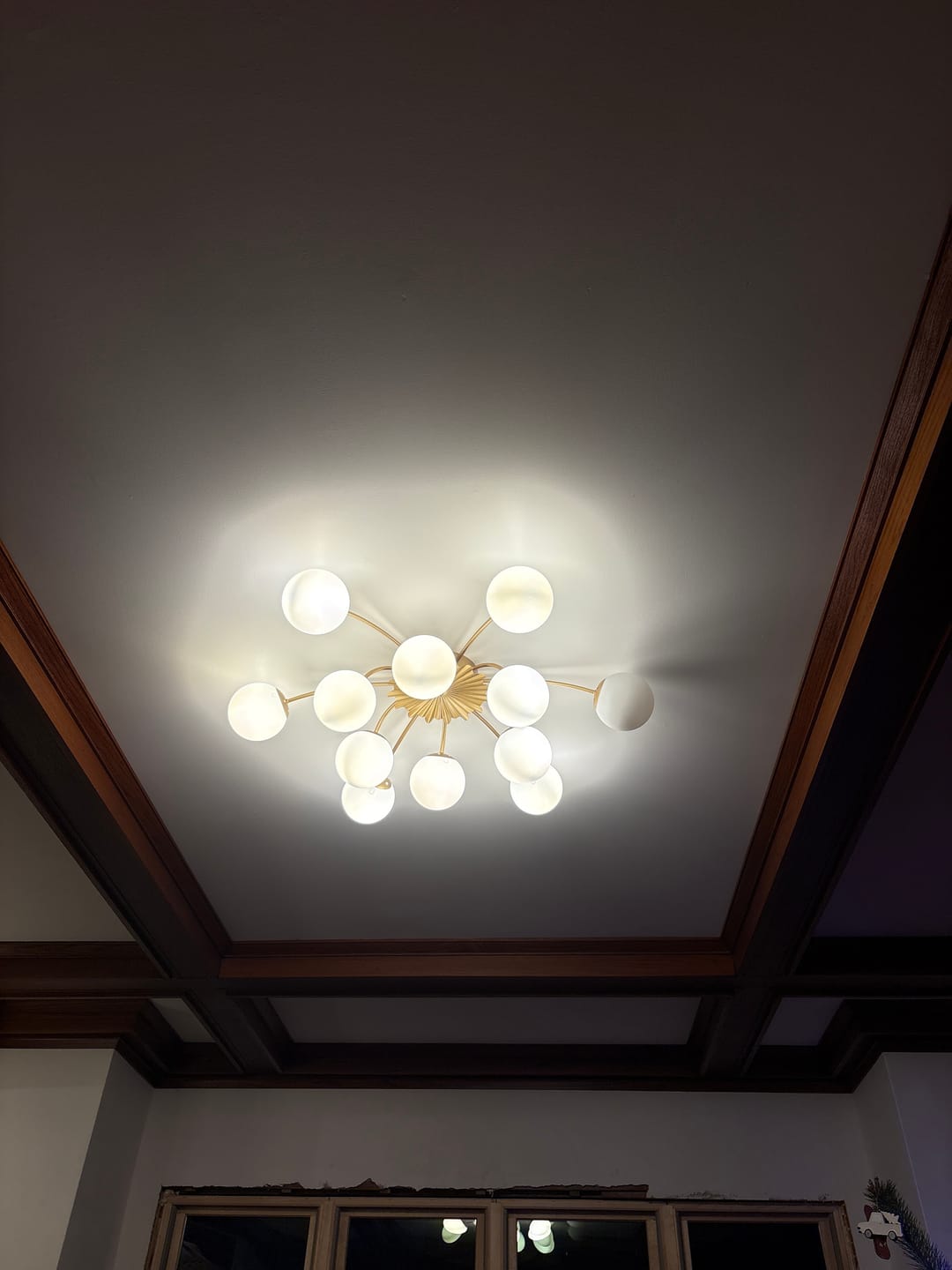 Customer photo review of Blossom 12-Light Opal Glass Bubble Semi Flush Chandelier