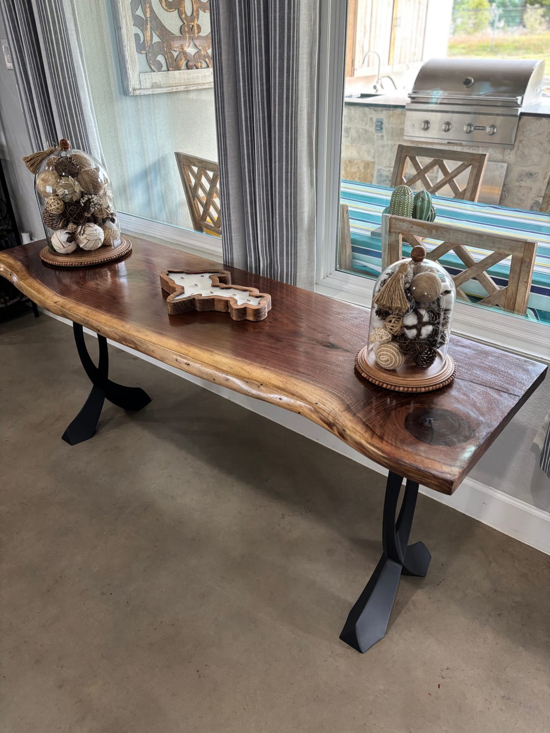 Customer photo review of Console Table Legs 207 Curva 28" H Metal Furniture for Modern Custom Style