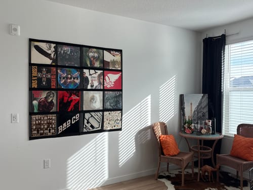 Customer photo review of 12" Vinyl Record Display Frame - LP Wall Storage