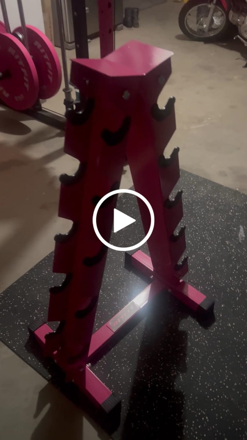 Customer video review of RitFit A-Frame Dumbbell Storage Rack Stand 5 Pairs