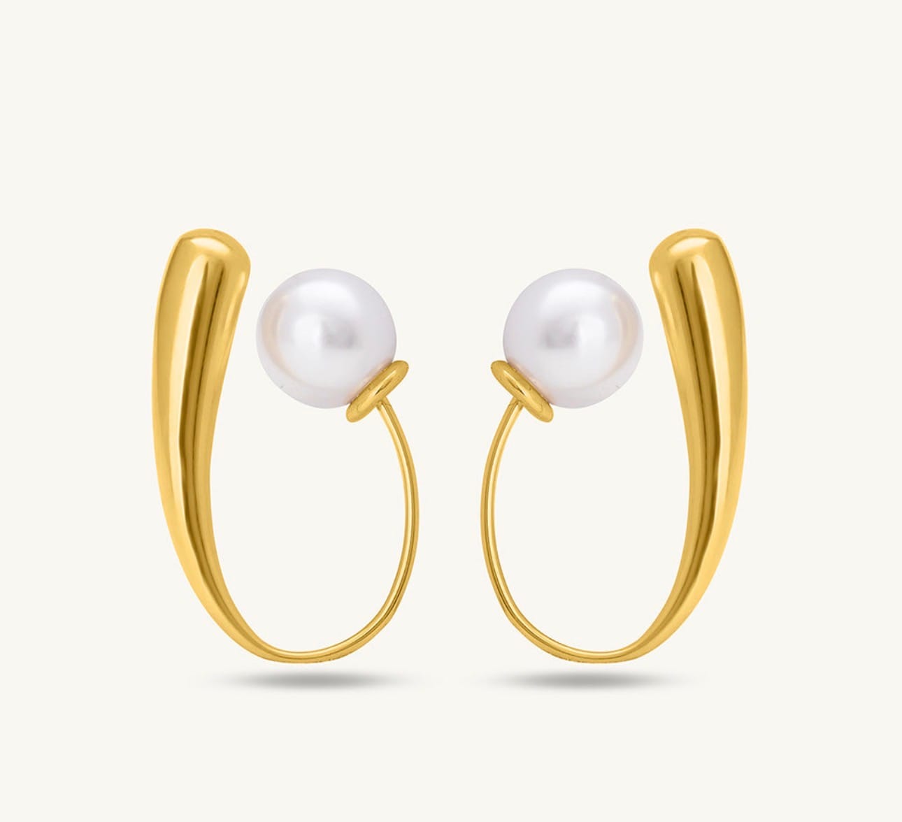 Customer photo review of Pearl Hook Earrings