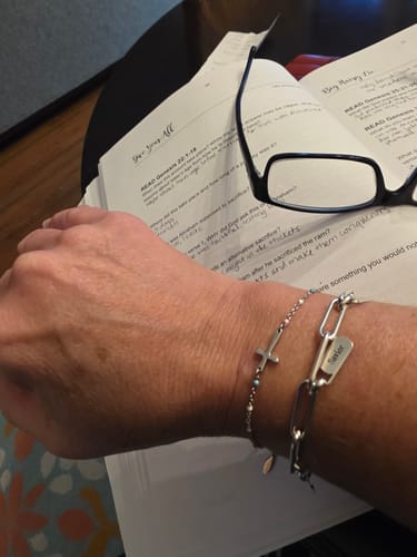 Customer photo review of My Small Circle Of Female Friends Cross Bracelet