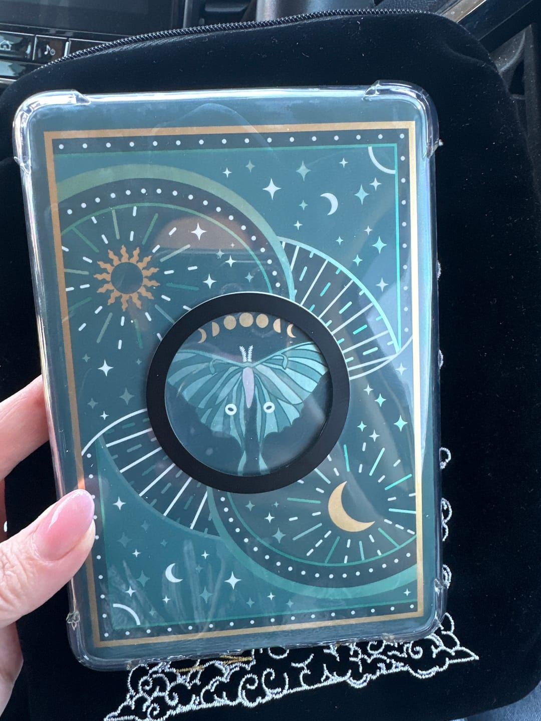 Customer photo review of Luna Moth - Kindle Sticker Insert