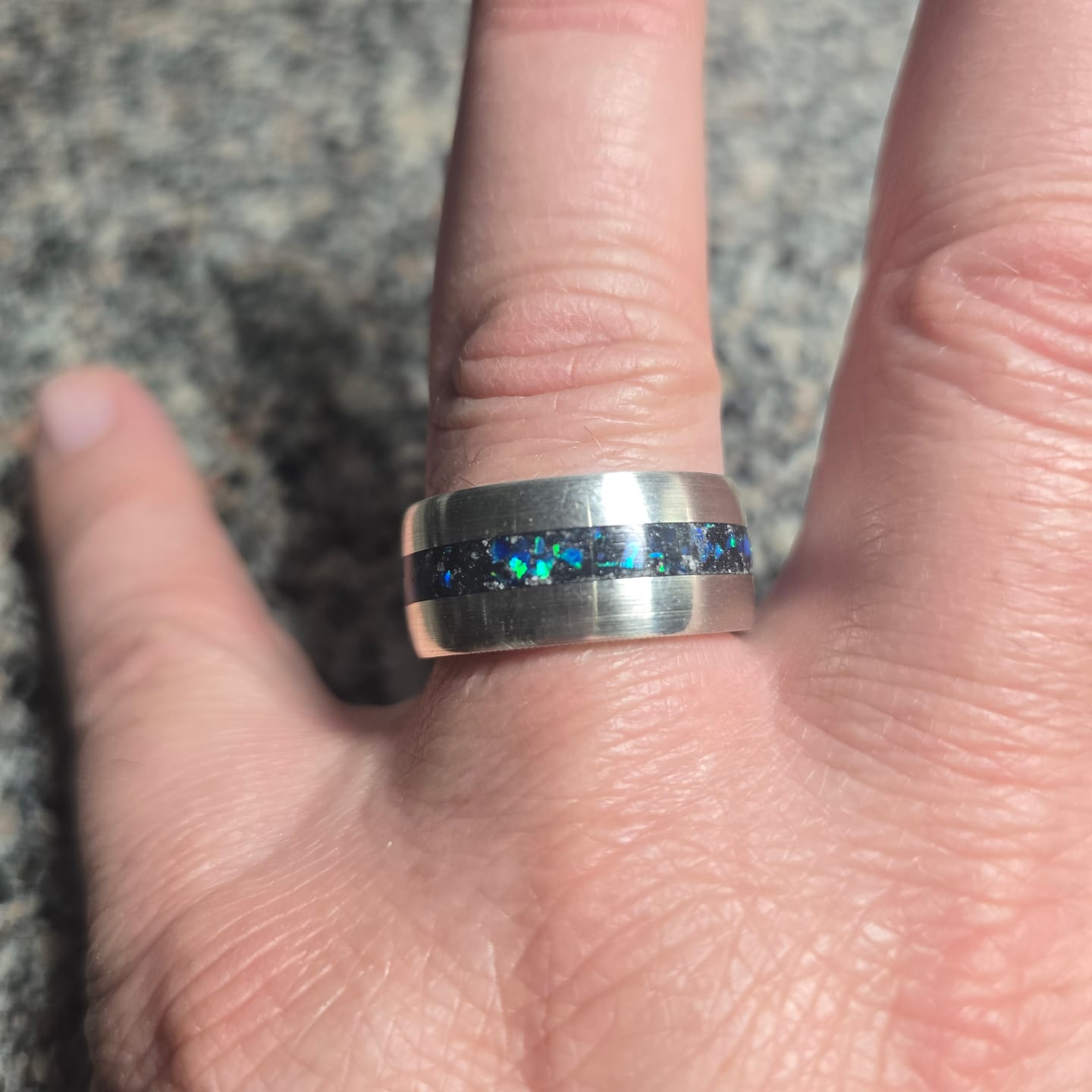 Customer photo review of Cremation Ash Coin Ring