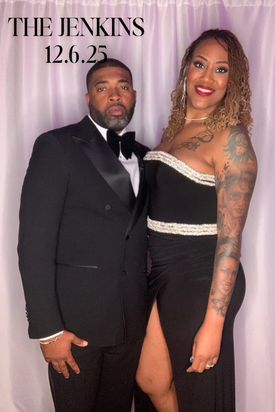Customer photo review of Old Style Black Velvet Big Bow Tie Wedding Set