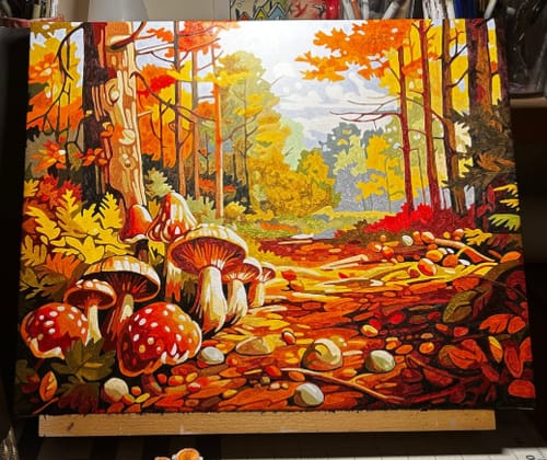 Customer photo review of Custom Landscape Paint By Numbers