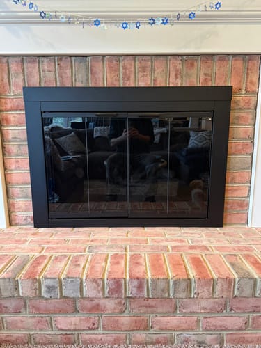 Customer photo review of Ardmore Flat Black Masonry Fireplace Door | Durable Design