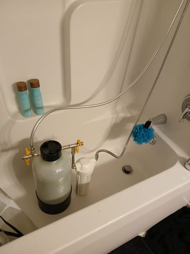 Customer photo review of Shower Water Softener System