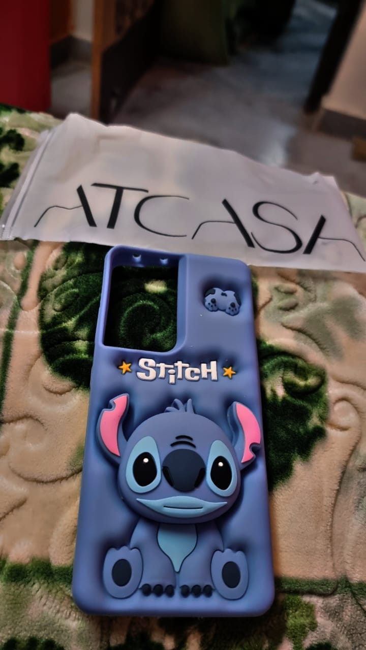 Customer photo review of 3D Stitch iPhone Samsung Attached Phone Holder Stand Rubber Silicone Case