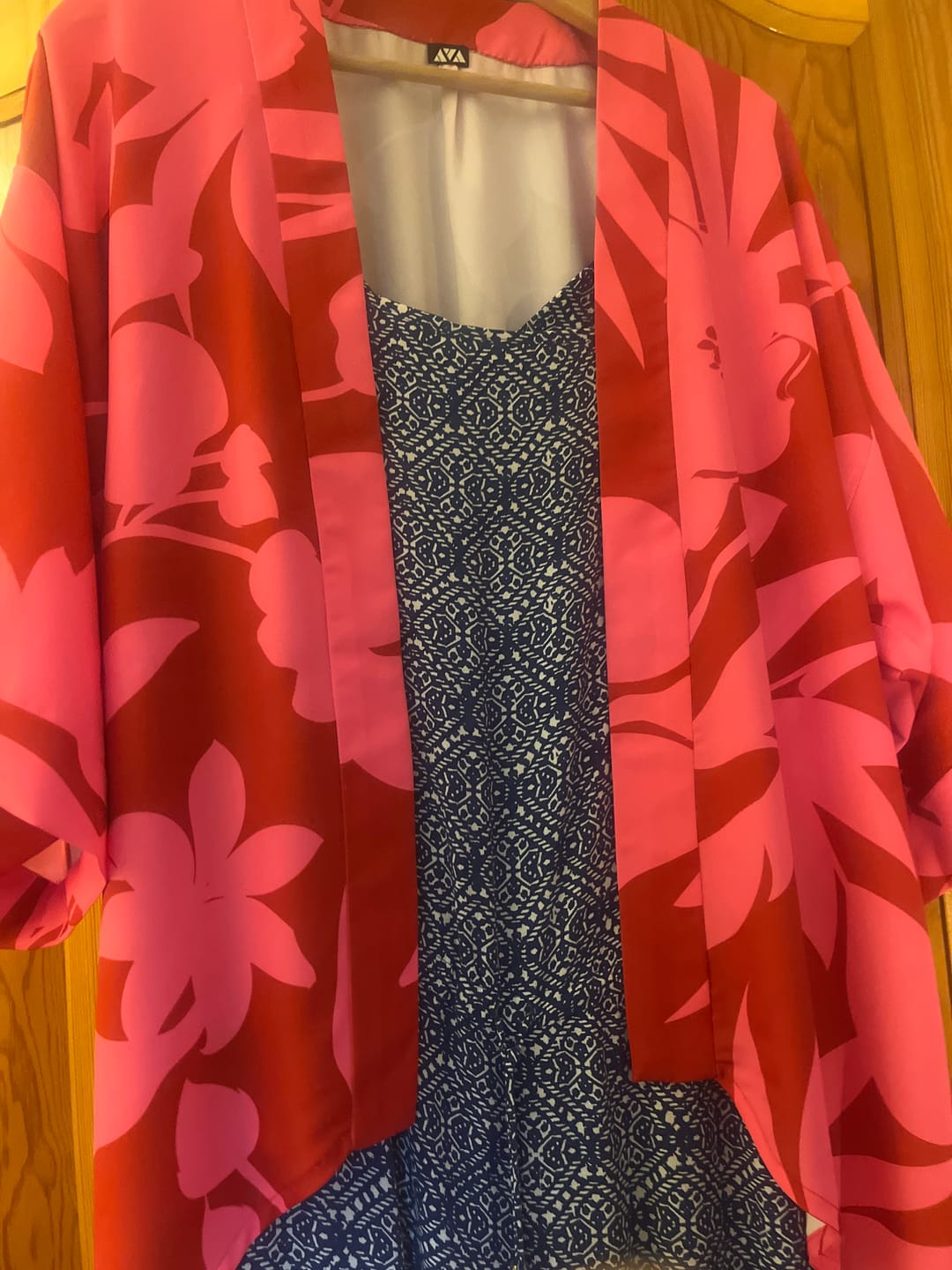 Customer photo review of Tropical Pink and Red Fabric Vibrant Floral By Metre