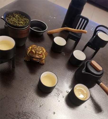 Customer photo review of Japanese Black Pottery Kung Fu Tea Set