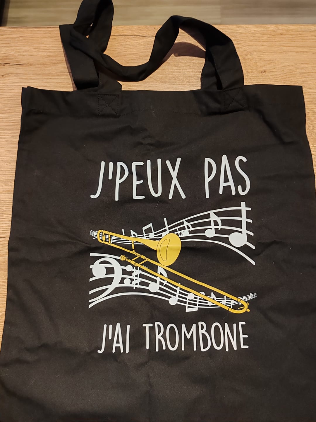 Customer photo review of J'peux pas J'ai Trombone – Sac à musique