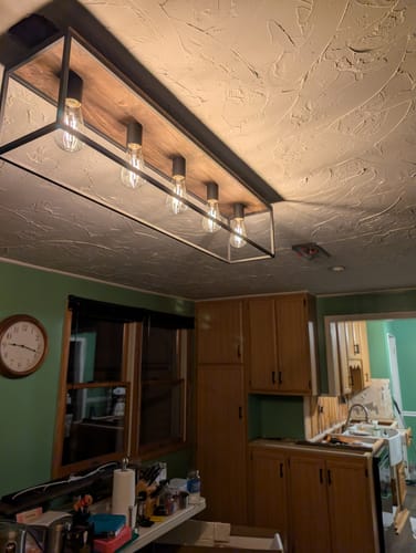 Customer photo review of 5-Light Rectangular Cage Flush Mount Ceiling Light