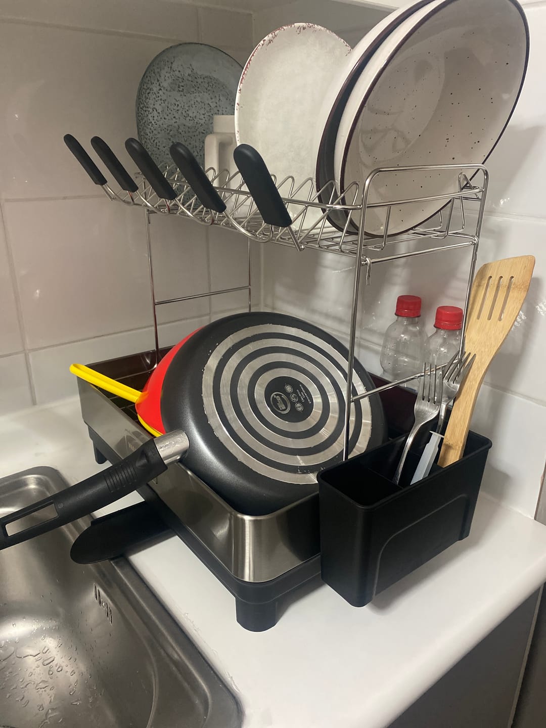 Customer photo review of Escurridor De Platos Inoxidable De 2 Niveles Organizador De Cocina