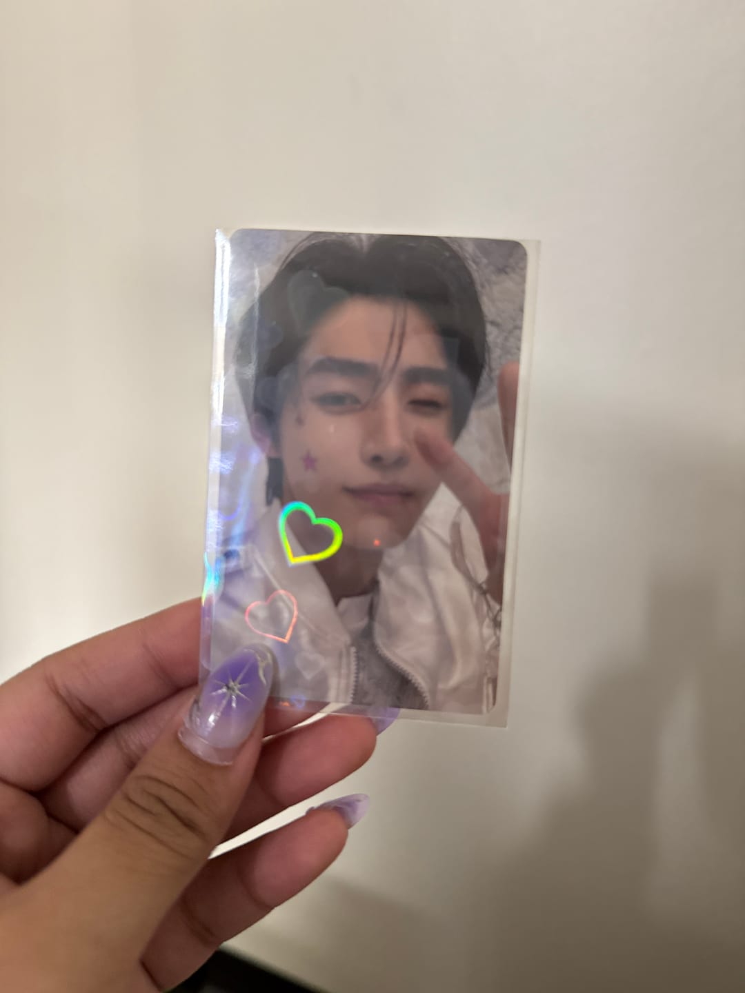 Customer photo review of PREMIUM HOLOGRAPHIC PHOTOCARD SLEEVES - HEART VERSION