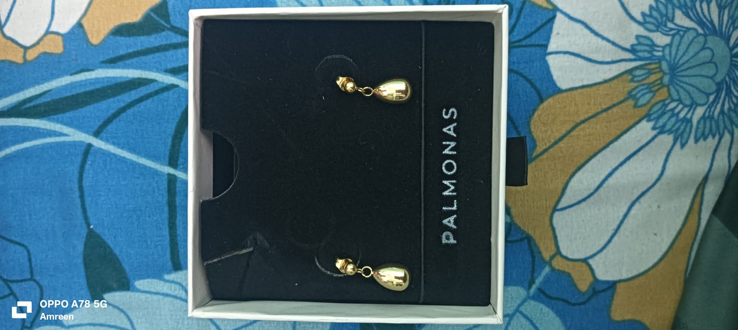 Customer photo review of Tear Drop Earrings