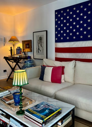 Customer photo review of Green Stripe Scallop Lamp Shade & Verdant Green Base - Table Lamp
