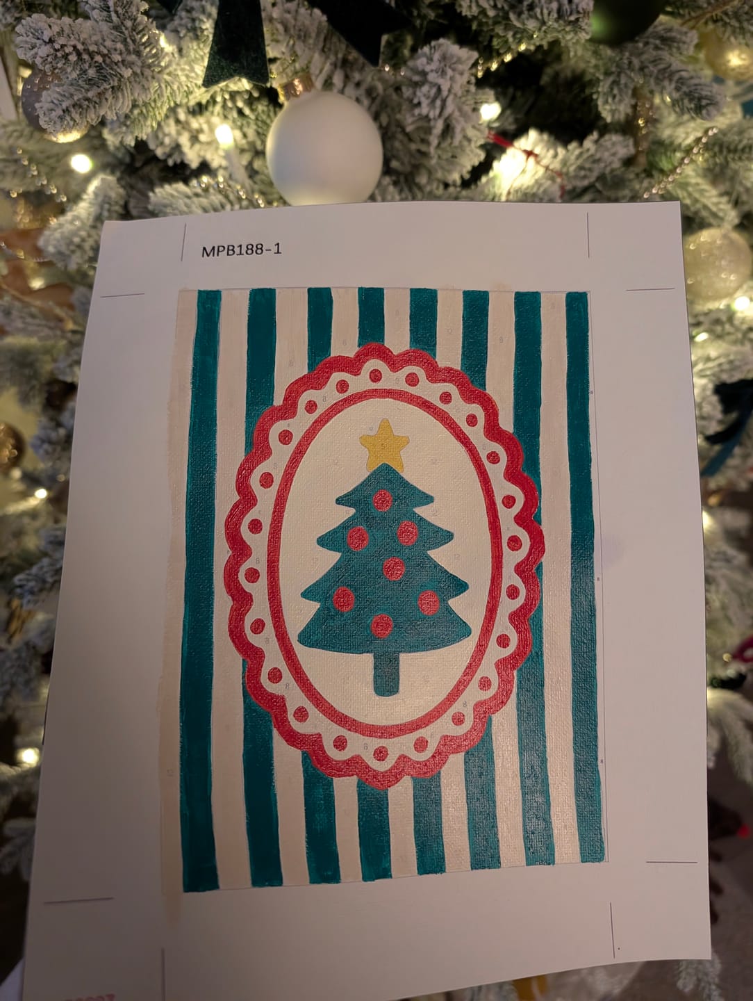 Customer photo review of 6 Mini Paintings - Christmas Stripes Set