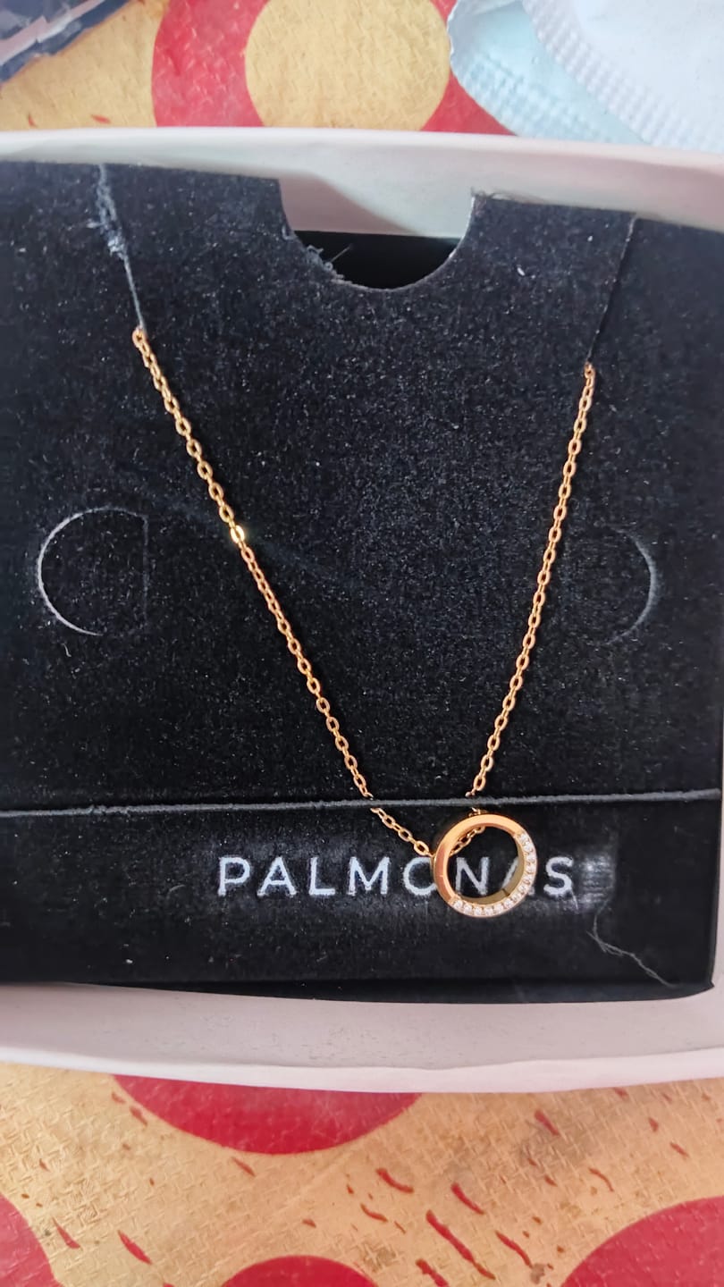 Customer photo review of Gold Halo Necklace
