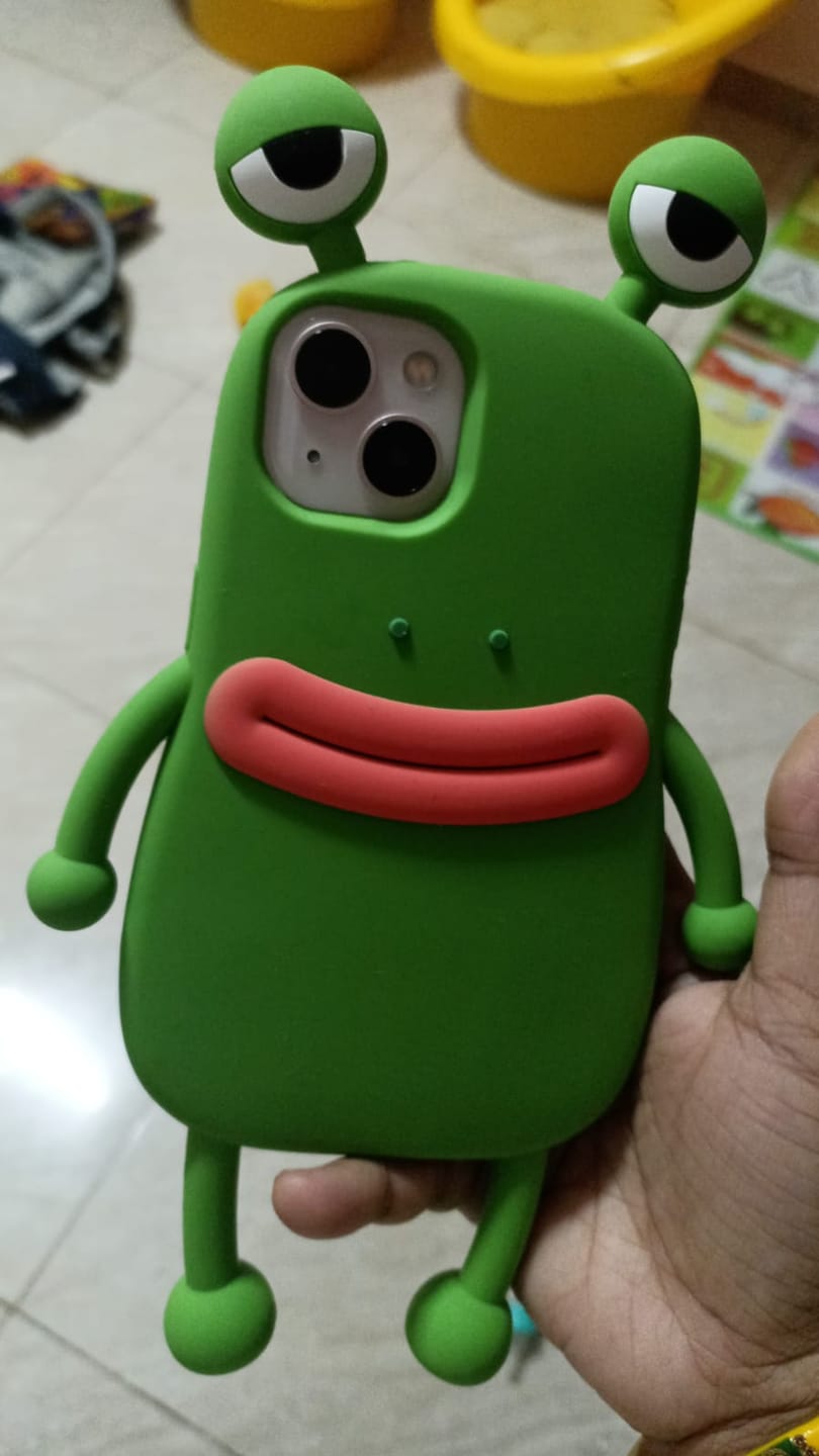 Customer photo review of Cute 3D Cartoon Frog Shockproof Rubber Silicone Pre-Order iPhone Case
