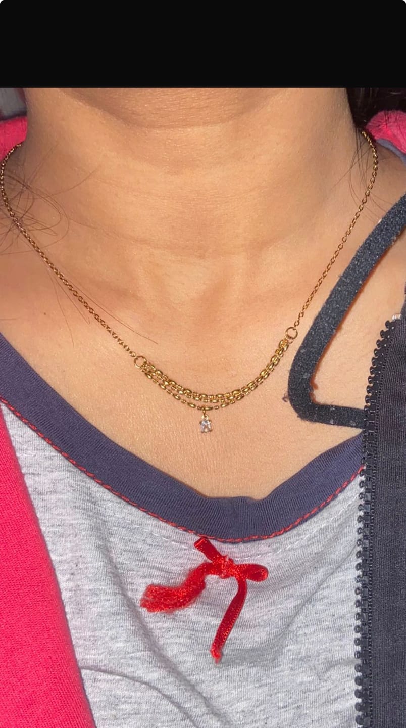 Customer photo review of Vintage Vibe Gold Necklace