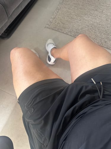 Customer photo review of Quads of the Gods | Stealth Black / Black Leg Day Shorts | Stay Shredded